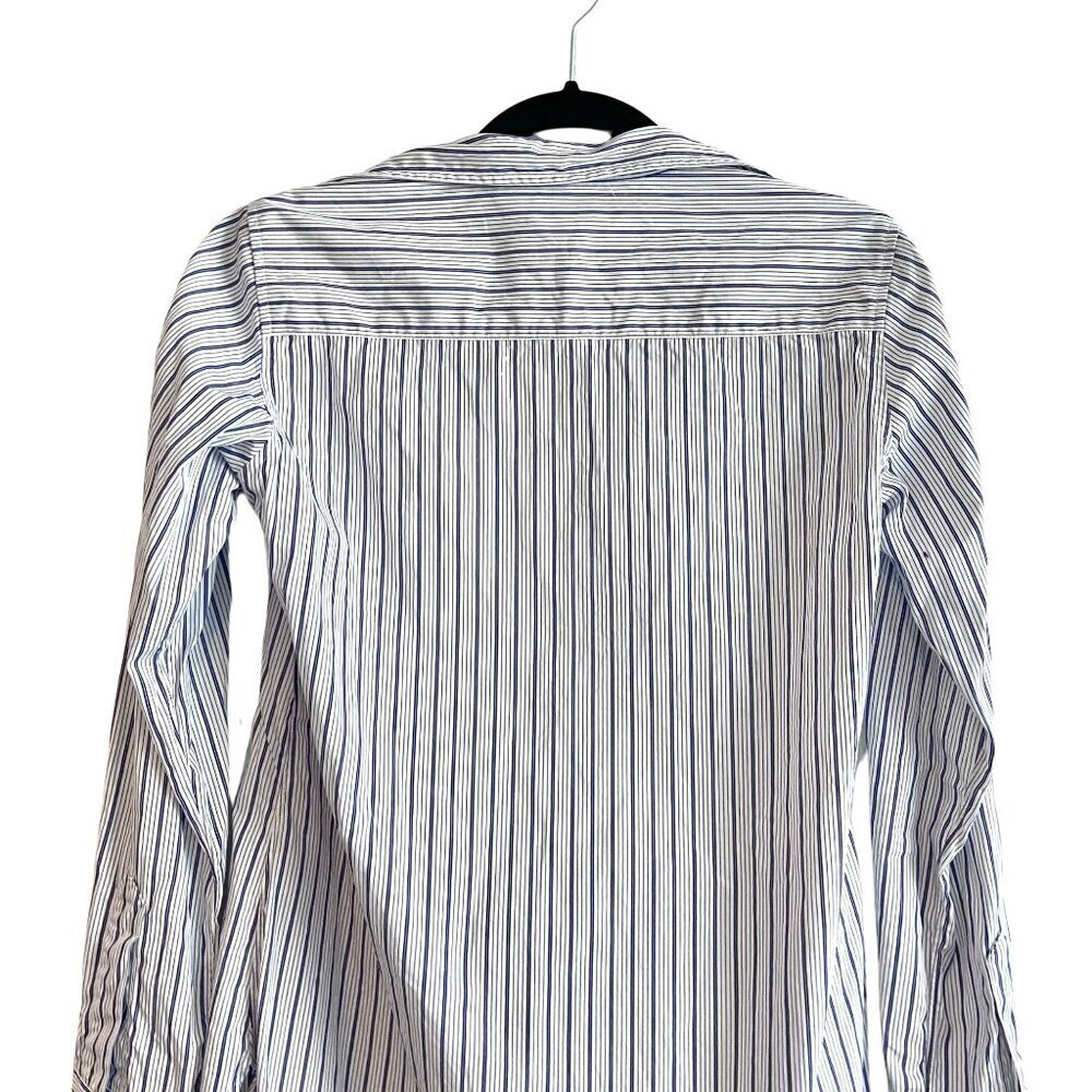 Frank & Eileen Grayson Navy Blue Stripe Cotton Button Down Shirt XS - Picture 9 of 11